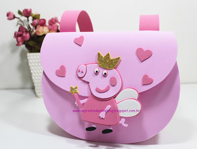 Lembrancinha Mochila Peppa Pig em EVA